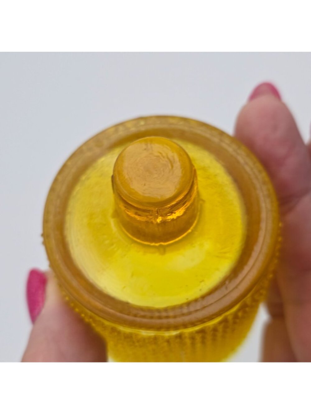 Vintage Yellow Diamond Point Glass Candle Votive UV Reactive - Picture 6 of 6